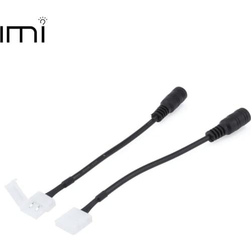 DC Connector to 2pin 8mm 10mm Free Welding PCB Adapter Connector for 3528 5050 Single Color LED Strip 5pcs/Lot