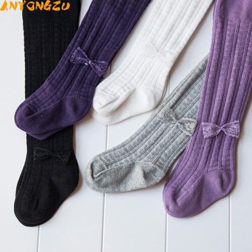 Baby Pantyhose New Spring And Summer Cotton Double Needle Love Lace Bow Bottoms Tights bowknot Breathable and comfortable Tights