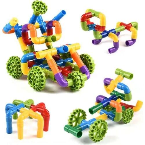 New Marble Runs Bricks DIY Water Pipe Building Blocks Toys Tunnel Construction Educational Toys Kids Pipeline Montessori Toys