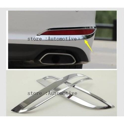 For Hyundai Sonata i45 2015 2016 2017 Chrome Rear Bumper Reflector Fog Light Lamp Cover Trim Foglight Molding Garnish Frame