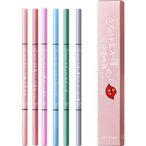 GECOMO 1.5mm Extra Fine Double Head Eyebrow Pencil Easy to Use Waterproof Lasting No Makeup Bionic Eyebrow Pencil Fine Core