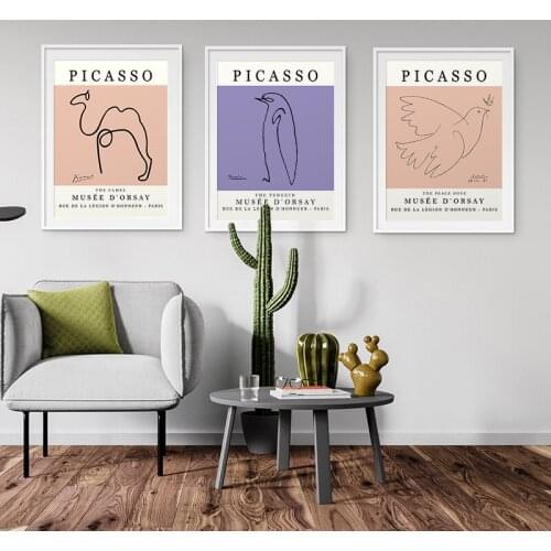 Line Art Picasso Canvas Painting Abstract Face Poster Dance Together Wall Art Print Modern Pictures For Living Room Home Decor