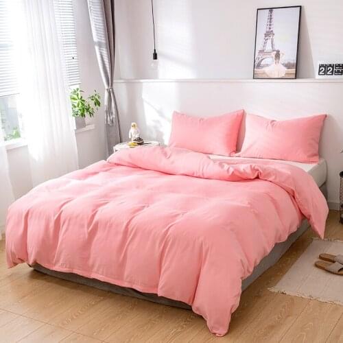 Solid Color Duvet Cover Set Bedding set Soft Bedclothes Japanese style Soft Modern Home Comforter Cover Twin Queen King Size