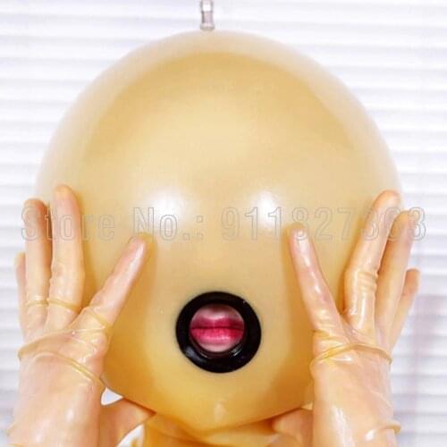 Handmade Latex Mask 100% Rubber Transparent and Black Fashion Double Layer Mask (Without Gloves)