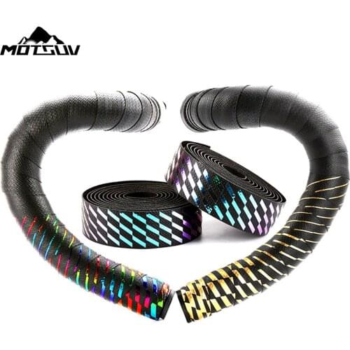 MOTSUV Road Racing Bike Bar Tape Cycling Handle Belt Cork Damping Anti-slip EVA PU Cycling Diamond sequin style Handlebar Tapes