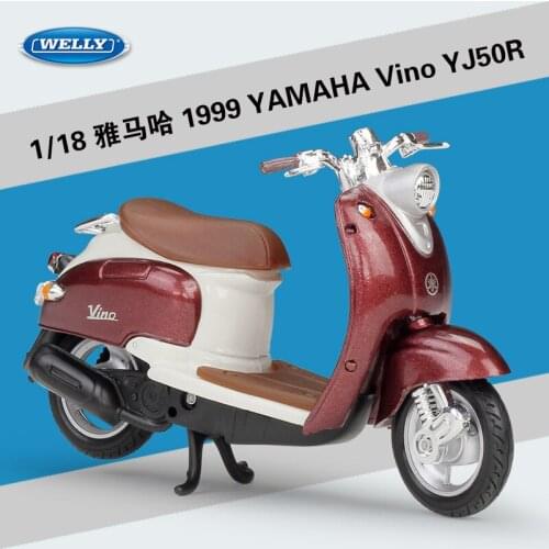 WELLY 1:18 Model Car Simulation Alloy Metal Toy Motorcycle Childrens Toy Gift Collection Model Toy 1999YAMAHA Vino YJ50R