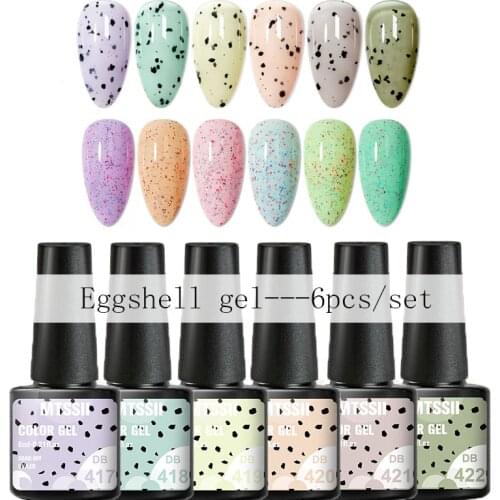 Mtssii 2/6PCS Yogurt Effect Gel Nail Polish Set Nail Art DIY Uv Gel Polish Soak Off Base Top Coat Gel Manicure Color Varnishes