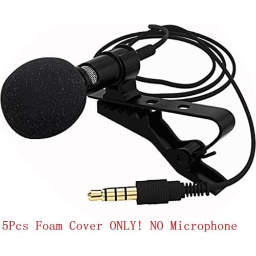 Besegad 5Pcs Lavalier Microphone Foam Cover Windscreen Windshield Wind Muff for Mini Clip-on Lapel Lavalier Microphon Mic Gadget