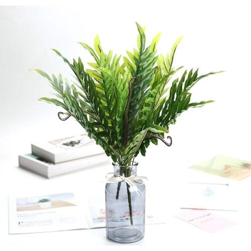 Newest Artificial Fern Leaves Plastic Grass Plant
