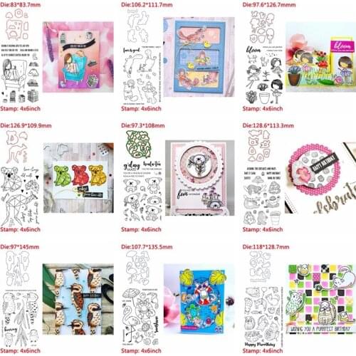 Animals Girls Flower Fairy Words New Metal Cutting Dies&Transparent Clear Stamps For DIY Scrapbooking Album Paper Cards New 2020
