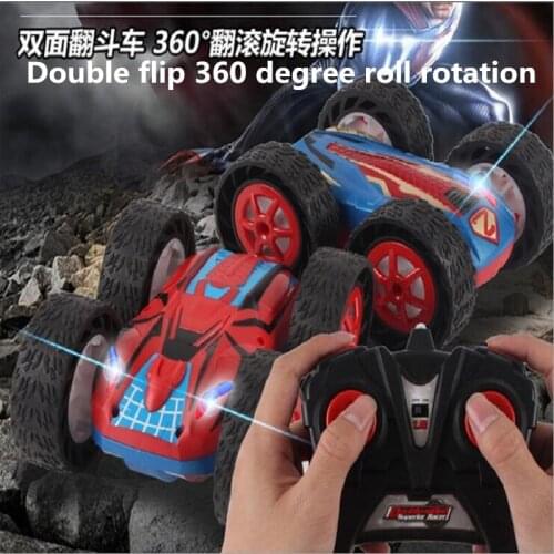 New Double Sided Flip RC Stunt Car America theme movie car Jump Bug stunt high speed Off-Road Vehicles racing SUV car kids toy