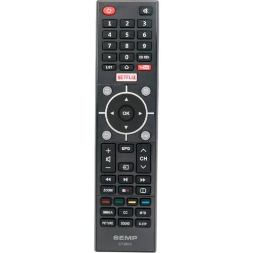 New SEMP CT-6810 Remote Control with Netflix Youtube fit for Toshiba CT6810 TV