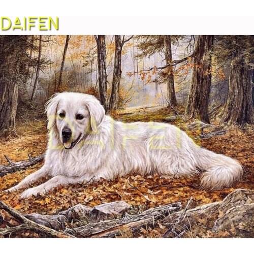 Full Round Diamond painting Cross stitch Dog forest Full Square Diamond embroidery Dog forest DIY 3D Diamond mosaic Dog forest
