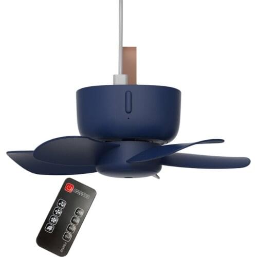Remote Control Timing USB Powered Ceiling Fan Air Cooler 4 Speed USB Fan for Bed Camping Outdoor Hanging Camper Tents Hanger Fan