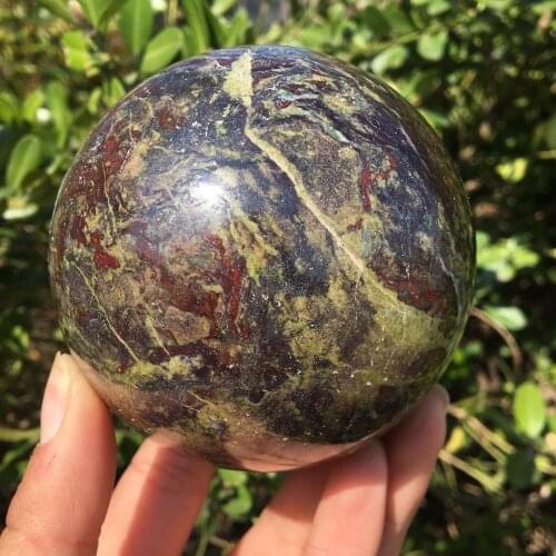 Natural crystal dragon blood stone sphere chakra healing home decoration gift
