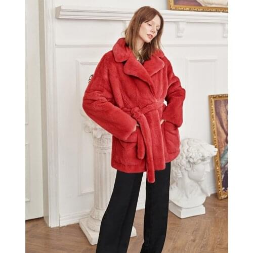 Fluffy Faux Mink Fur Coat Fake Fur Jacket 2020 Winter Warm Womens patchwork Jacket Outerwear Female Long Waistcoats F2320