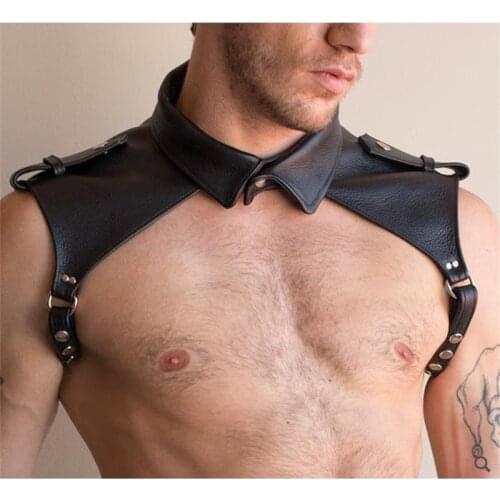 BDSM Gay Sexual Chest Leather Harness Strap Feisth Men Chest Bondage Crop Tops Rave Gay Body Harness Belts for Men