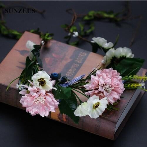 2020 Spring Summer Flowers Garlands Hand-made Bridal Head Band Wedding Accessory SQ305