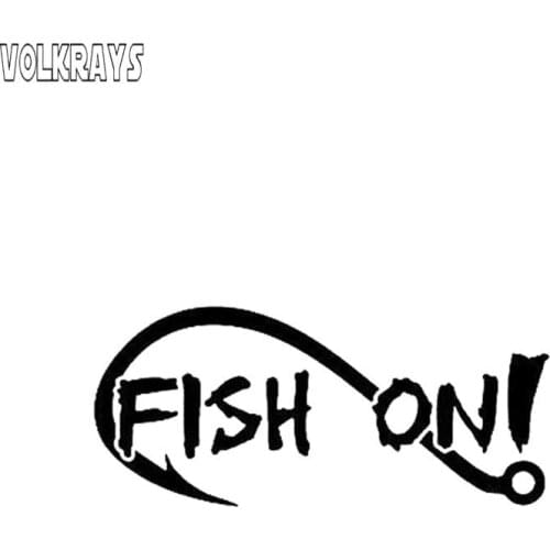 Volkrays Creative Car Sticker Bass Fishing Fish Van Boa Rod Super Cool Accessories Reflective Vinyl Decal Black/Sliver,5cm*14cm