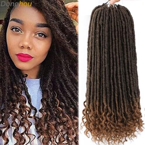 Goddess Faux Locs Crochet Hair Straight Goddess Locs Crochet Hair Braids Prelooped with Curly Ends Synthetic Hair Extensions