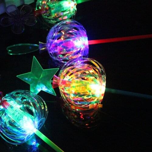 Funny Magic Toy Sparkling Spindle Wand Amazing Rotate Colorful Bubble Shape Glow Stick Toys For Kid Children Gifts PR Sale