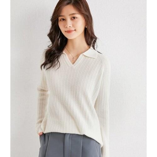 100% Wool Sweaters Women For Women Small Lapel Sweaters Fashion Jackets High Quality Long Sleeve Jumpers Female Woolen Clothes