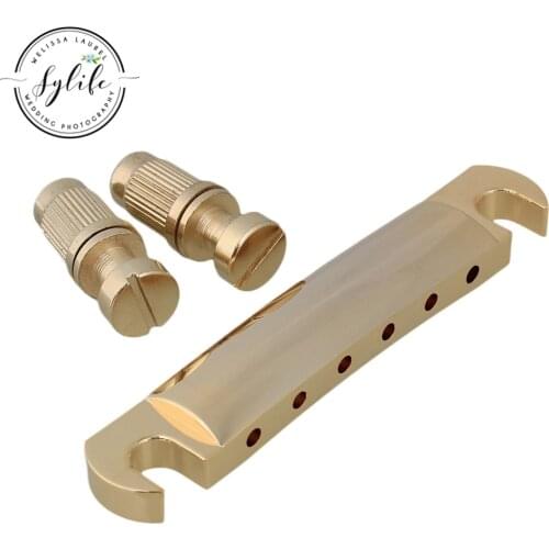 GOLD STOP BAR TAILPIECE & ANCHORS FOR Electric Guitar