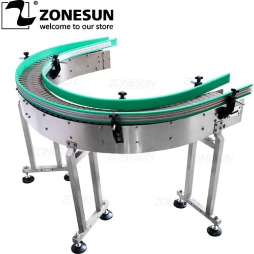 ZONESUN ZS-CBU150 Custom U Shape Chain Conveyor Belt For Production Line Work With Filling Capping Labeling Machine
