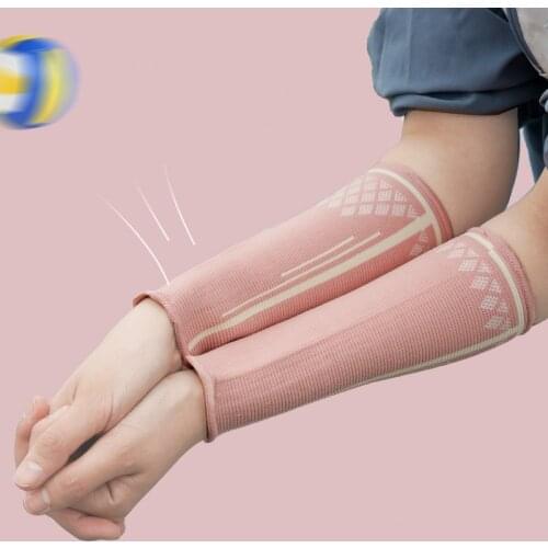 1Pair Pink Forearm Guard Sports Hands Arm Compression Sleeve Anti Cut Arm Cover Pads Warmer UV-Protection for Volleyball Cycling