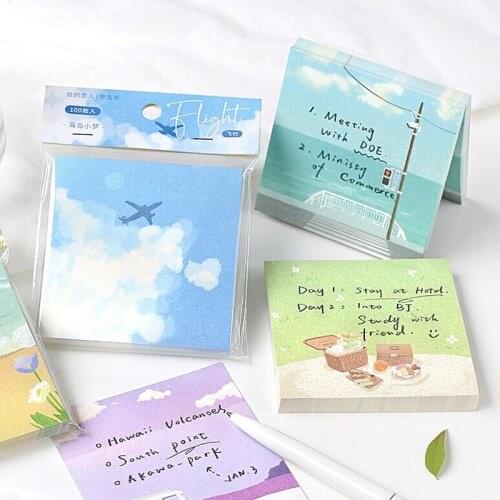 100x Island Series Message Material Paper Junk Journal Planner Craft Paper Scrapbooking Vintage Decorative DIY Craft Photo Album