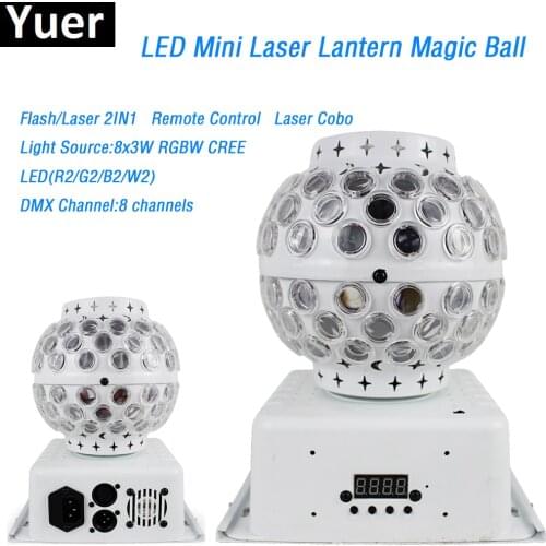 2Pcs/Lot 8x3W RGBW cree Crystal Magic Ball led lamp portable lantern 8 DMX channels Party Disco Club DJ Stage Effect Lighting