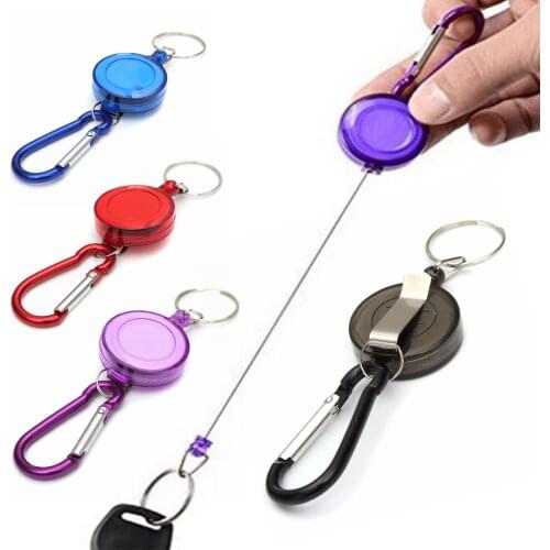 20 Cm Portable Retractable Key Chain Carabiner Hooks Ski Pass Holder Hunting Tools Outdoors Retractable Key Camping Accessories