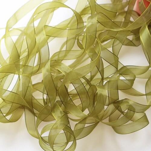 20Yard/Rolls 10mm Pretty Silk Organza Double Face Transparent Ribbon For Wedding Party Decoration Crafts Gift Packing Belt