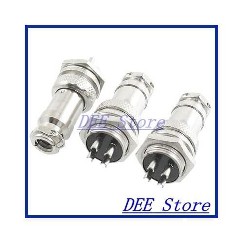 AC 200V 5A 1000V 4 Pin 4P Terminals Aviation Connector Plug Joint 3Pcs