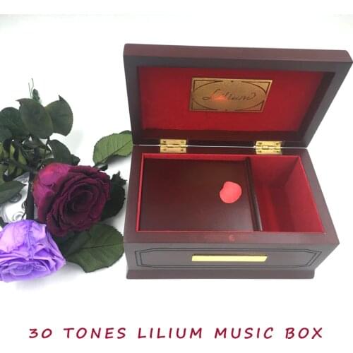30 Tones Edition Lilium Elfen Lied Original Wooden Music Box, Beech,Solid Wood, Lilium Music Boxes for Girl Valentines Day gift