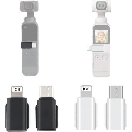 Osmo Pocket Micro USB to iPhone Adapter Data Transferring Connector Compatible with DJI OSMO Pocket & Android Smart Phone