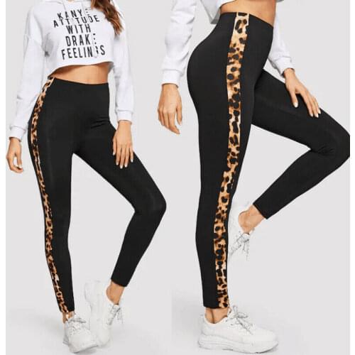 ATHVOTAR Seamless Leggings Women Fitness Leopard Patchwork High Waist Women Leggings Elastic Sporty Gym Slim Female Leggins