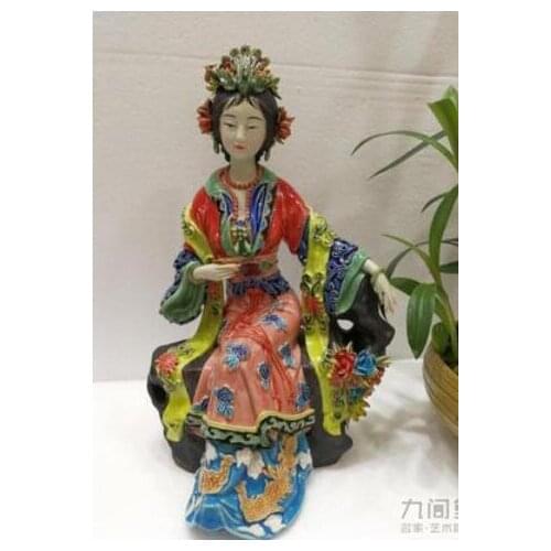 Beauties Lin Weidong Shiwan Ceramic figurines Chinese style living room porch club lady Sculpture Beauty Women statue