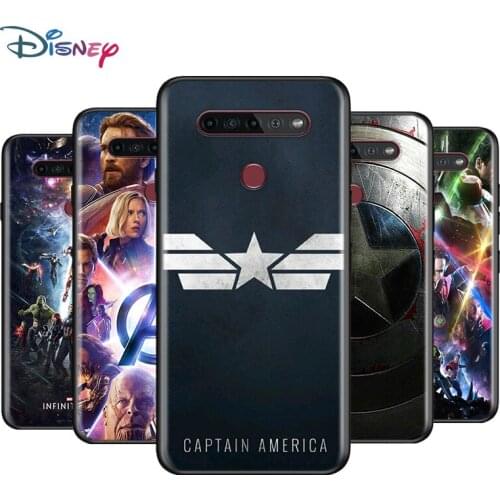 Black Soft Avengers Captain America For LG K92 K62 K52 K42 K31 K22 K71 K61 K51S K41S K30 K20 G8 G8S G8X ThinQ Phone Case