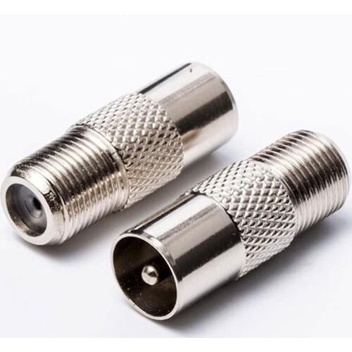 For indoor digital TV antenna RF coaxial cable connector accessories 2PCS F female to IEC female adapter PAL plug9.5mm amplifier