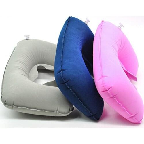 2pcs/lot U Shaped Travel Pillow Inflatable Neck Car Head Rest Air Cushion for Travel Office Nap Head Rest Neck Pillow