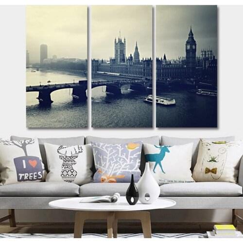 HD modern decorative painting black and white urban art canvas poster and printed canvas living room decorative painting 3 spell