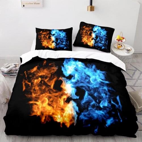 Colorful Flame Bedding Set Single Twin Full Queen King Size Ice And Fire Blaze Bed Set Children Kid Bedroom Duvetcover Sets 031
