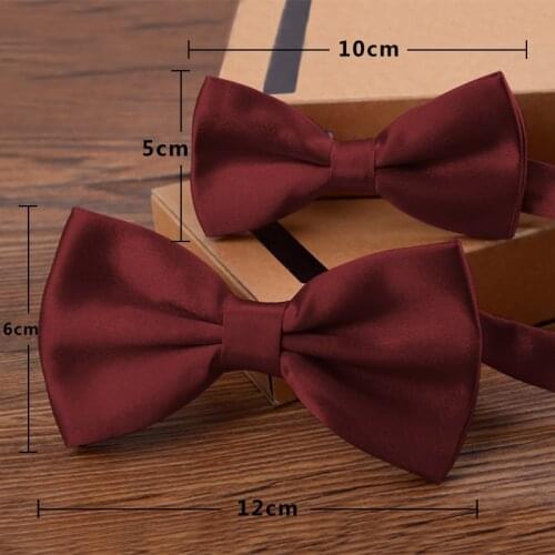 2PCS Burgundy Color Adult Father and Son With Mens Bow Tie Adjustable Necktie Kid Bowtie For Men Bowknot Party TZQZa0013