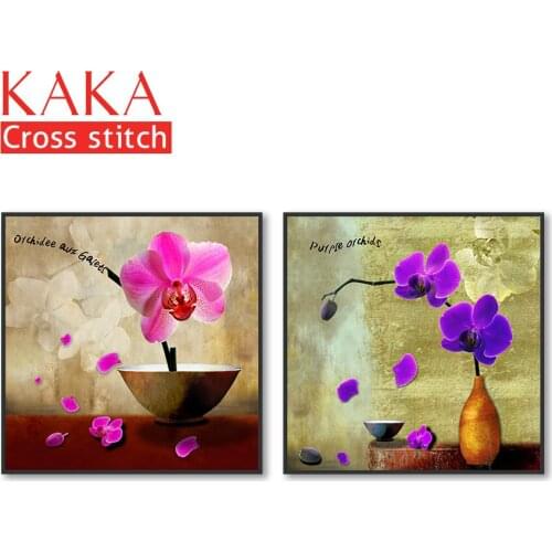 Cross stitch kits,Embroidery needlework sets with printed pattern,11CT-canvas for Home Decor Painting,Flowers Full NCKF093