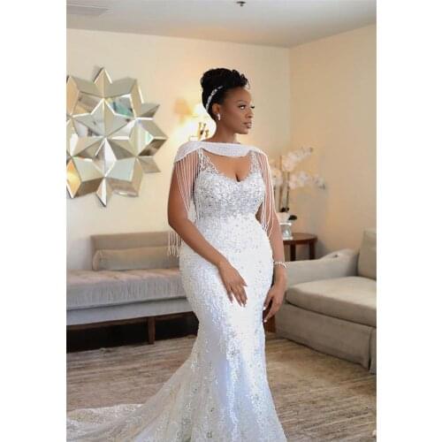 New African Arabic Plus Size Wedding Dresses Sheer Long Sleeves Off Shoulder Appliques Puffy Long Modest Bridal Gowns