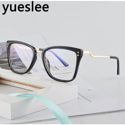 46940 Tr90 Plastic Titanium Cat Eye Glasses Frame Men Women Optical Fashion Anti Blue Computer Eyeglasses