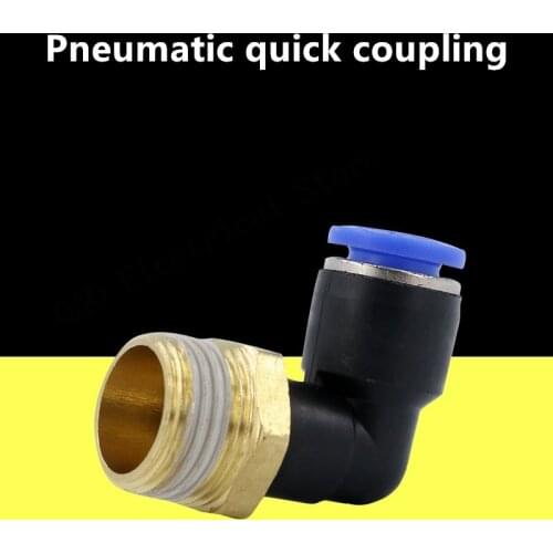 PL Pneumatic connector 4mm-12mm Hose OD 1/8" 1/4" 3/8" 1/2" Male Thread Pneumatic Tube Elbow Connector Tube Air Push In Fitting