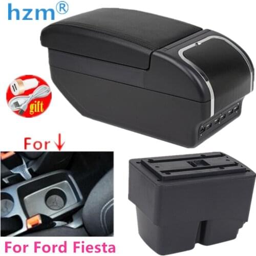 For Ford Fiesta MK7 Armrest Box 2009-2017 Central Store Centre Console with cup holder car-styling products accessories part 3 6