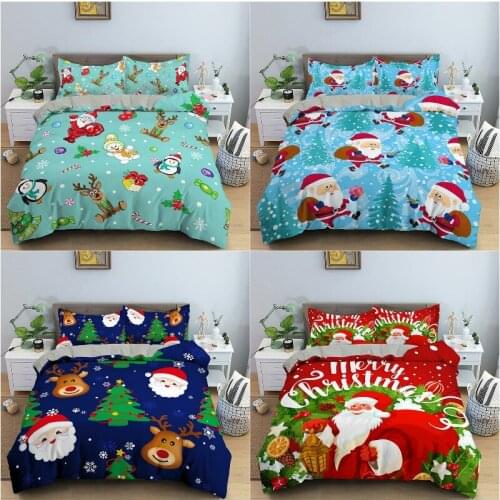 Christmas Series Santa Claus Xmas HD Printing Duvet Twin/Queen/King Size Bed Room Home Textile Comfortable Healthy Fabric